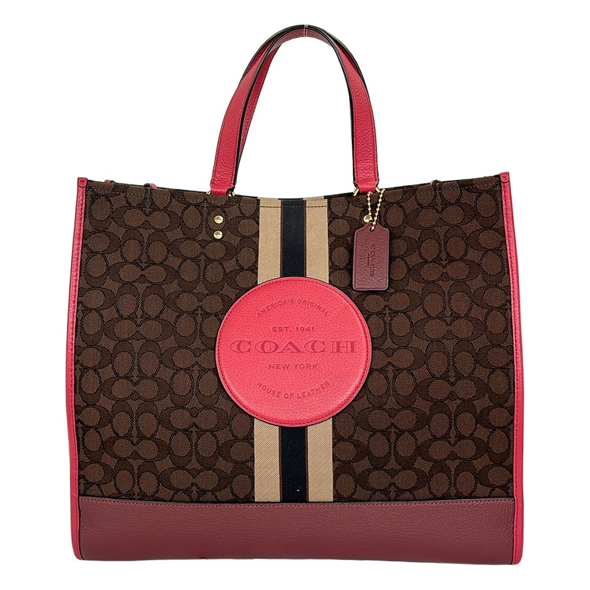 COACH(コーチ) トートバッグ ヘリテージ C1548 ダークブラウン×黒×マルチ レザー