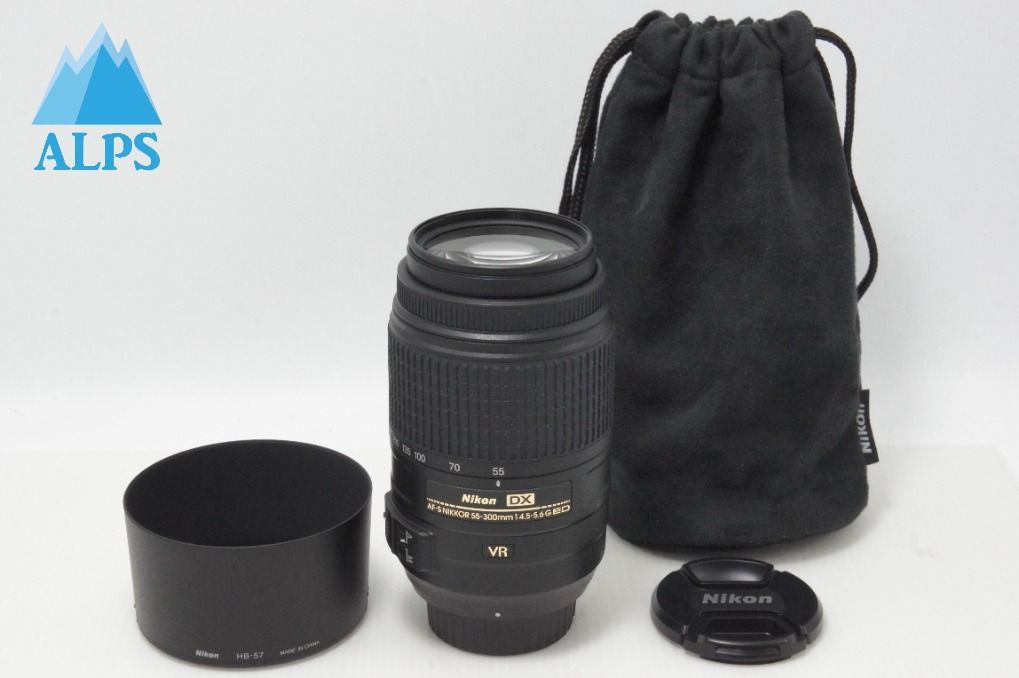美品 Nikon ニコン AF-S DX NIKKOR 55-300mm F4.5-5.6G ED VR APS-C ズームレンズ フード ポーチ付 260618v