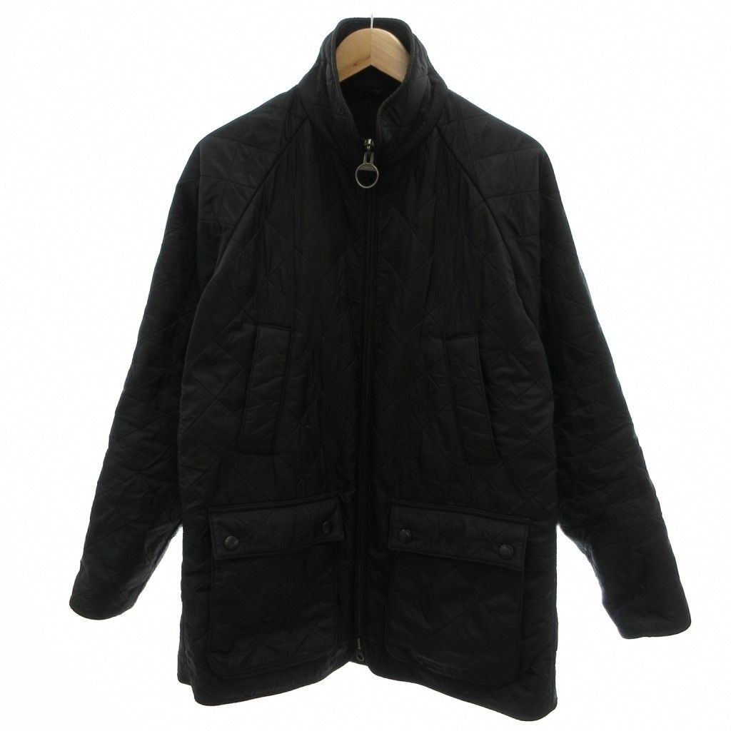 バブアー Barbour ポーラキルトジャケット 42 キルティング ナイロン 裏起毛 ジップアップ 黒 ブラック 1602097 /YF ■ECF006
