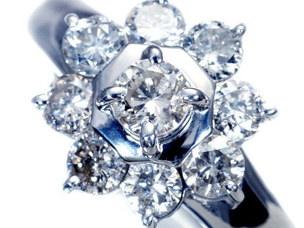 【ジュエリー極】日常使いに最適！華やかフラワーデザイン！良質天然ダイヤモンド1.01ct 高級Pt900リング h8675ullm【送料無料】