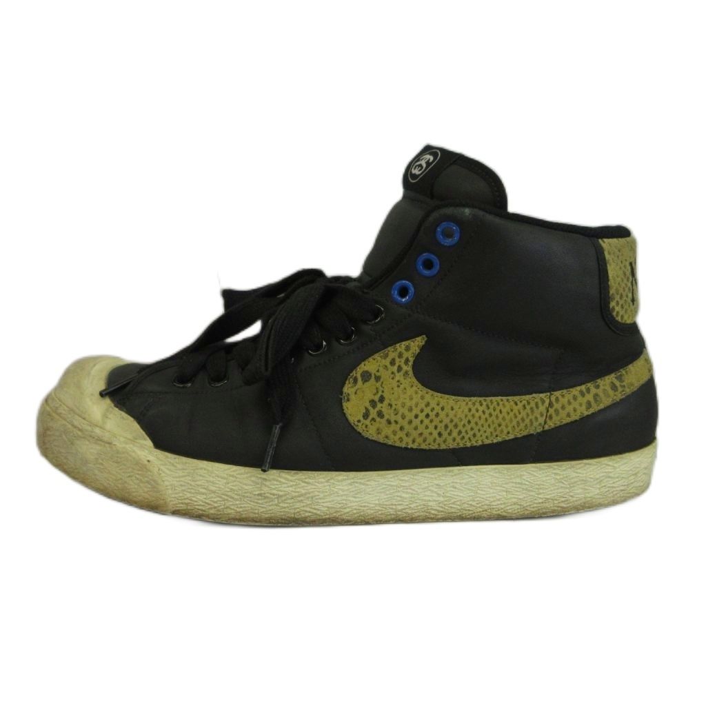 ナイキ NIKE × ステューシー Stussy オールコート ミッド ブラック ゴールデン ハーベスト セイル All Court Mid Black Golden Harvest-Sail スニーカー US10.5 28.5cm 黒 408577-001
