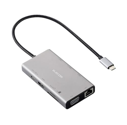 【新品】エレコム USB-C ハブ ドッキングステーション 10in1 3画面同時出力（2画面拡張）デュアルディスプレイ対応 HDMI 4K/30Hz VGA USB PD対応 グレー DST-W15 2e0b740f