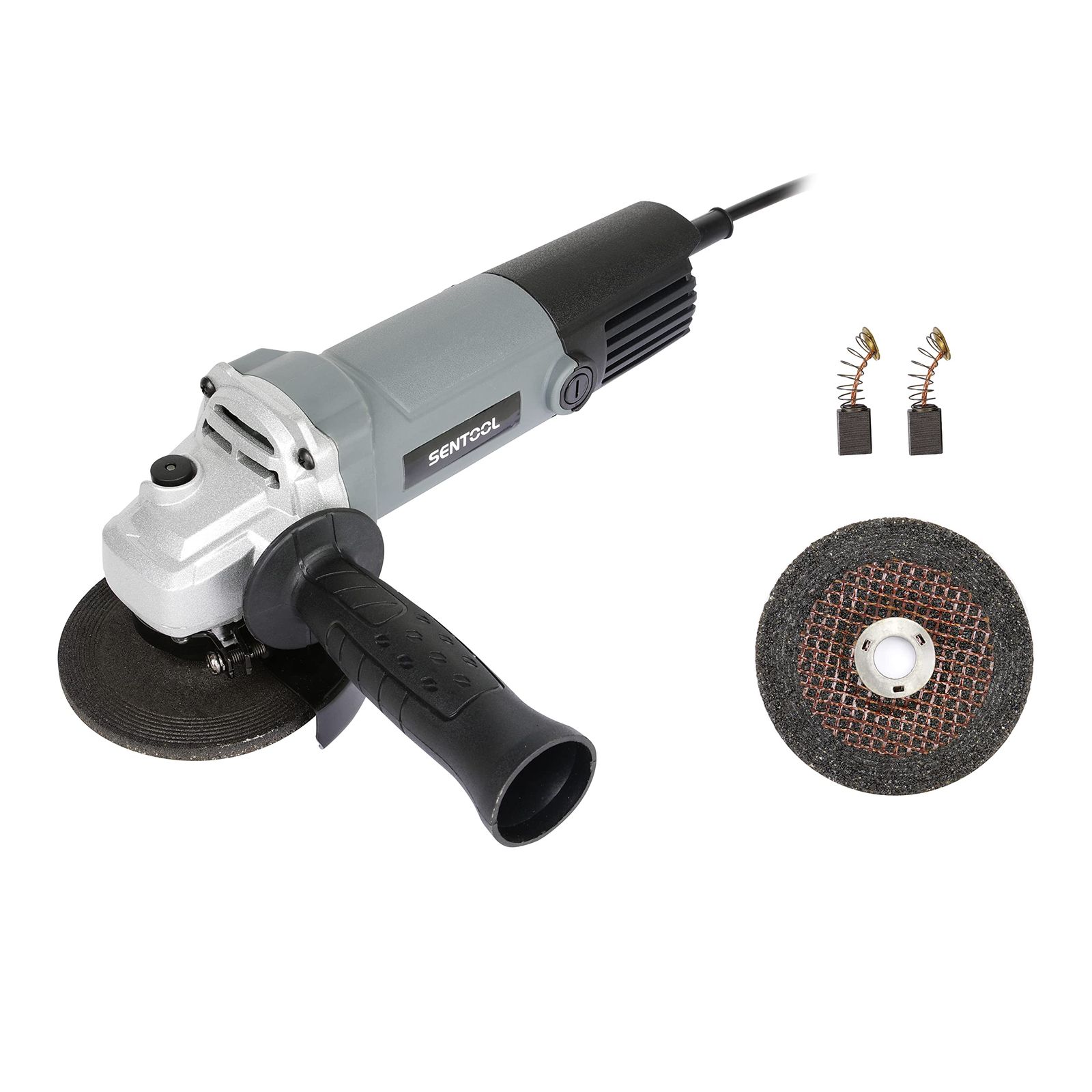 SENTOOL ディスクグラインダー 100mm コード式 1台で5役 AC100V 600W オフセット砥石(研削用）2枚付属 穴径15mm ベビーサンダー 研磨工具 アングルグラインダー TDG100 (単速)t febe8336