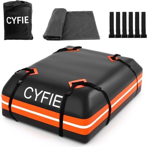 CYFIE ルーフバッグ 車用ルーフキャリアバッグ 屋根バッグ 折り畳み 大容量425L 耐荷重40kg 携帯便利 レール不要 防雨 防雪 防風 ルーフボックス ルーフキャリアパッグ カールーフバッグ ドアフックつき 滑り止めシートつき 防水 86386e5f