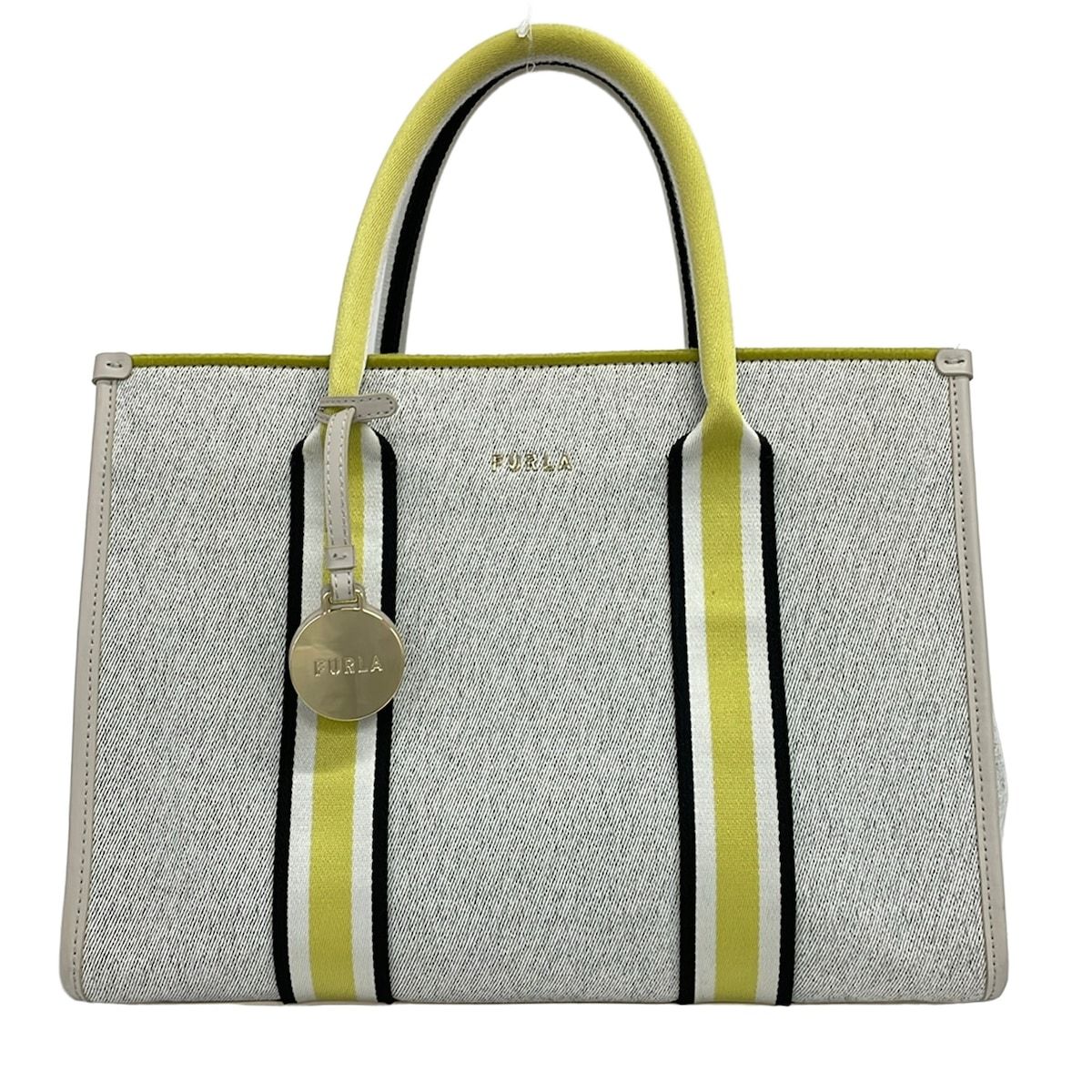 FURLA(フルラ) トートバッグ アフロディーテ グレー×イエローグリーン×黒