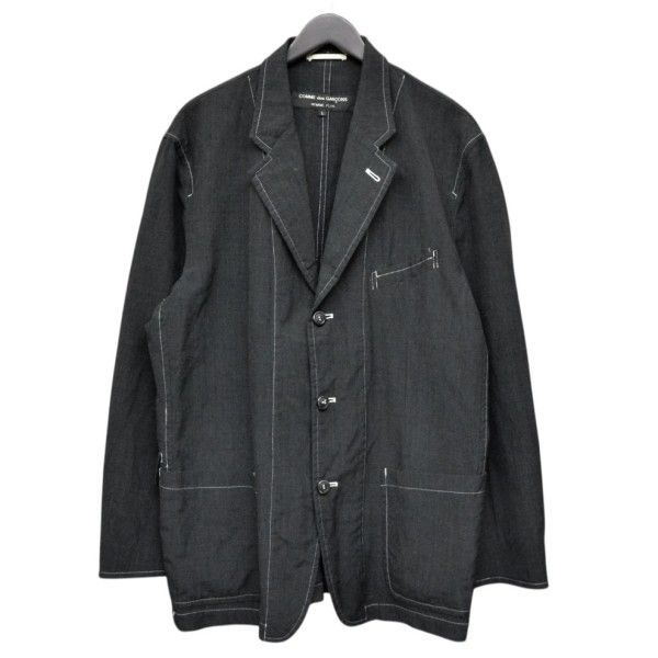 COMME des GARCONS HOMME PLUS　コムデギャルソンオムプリュス　1990s　3B バックポケットテーラードジャケット　ホワイトステッチシングルテーラードジャケット　8054000248414