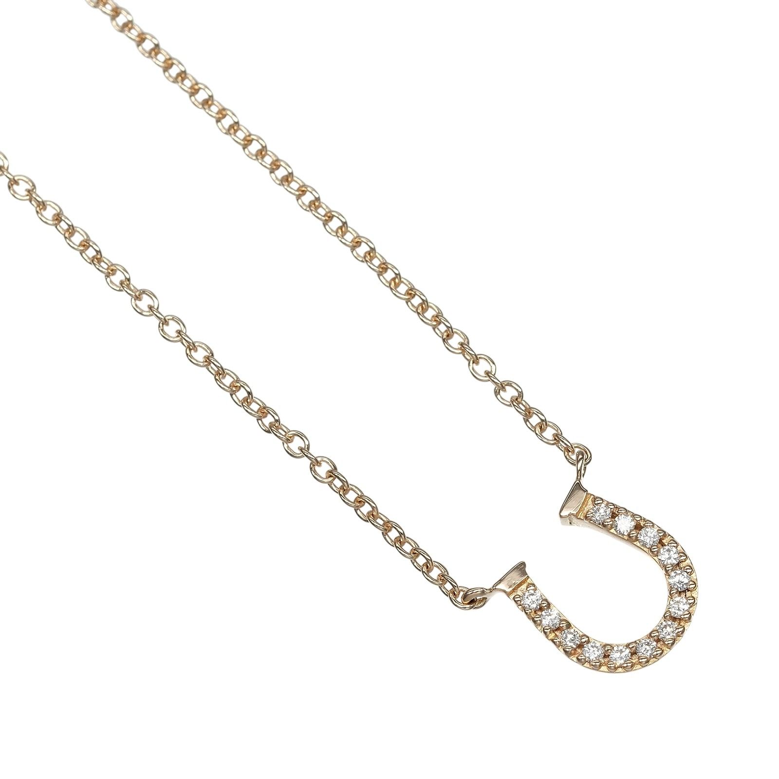 【TIFFANY&Co.】ティファニー メトロホースシュー K18ピンクゴールド×ダイヤモンド レディース 2g ネックレス
