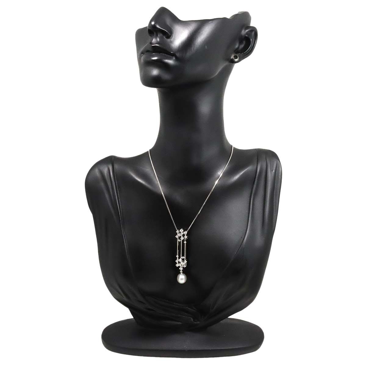 タサキ TASAKI 白蝶真珠 ダイヤ 0.48ct/0.01ct ネックレス 50cm K18 WG 