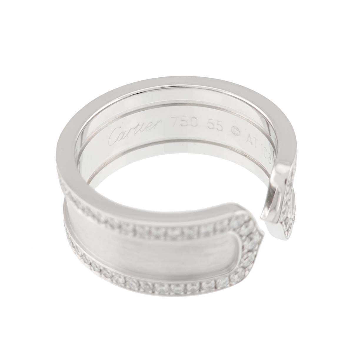 カルティエ Cartier C2 #55 リング ダイヤ K18 WG ホワイトゴールド