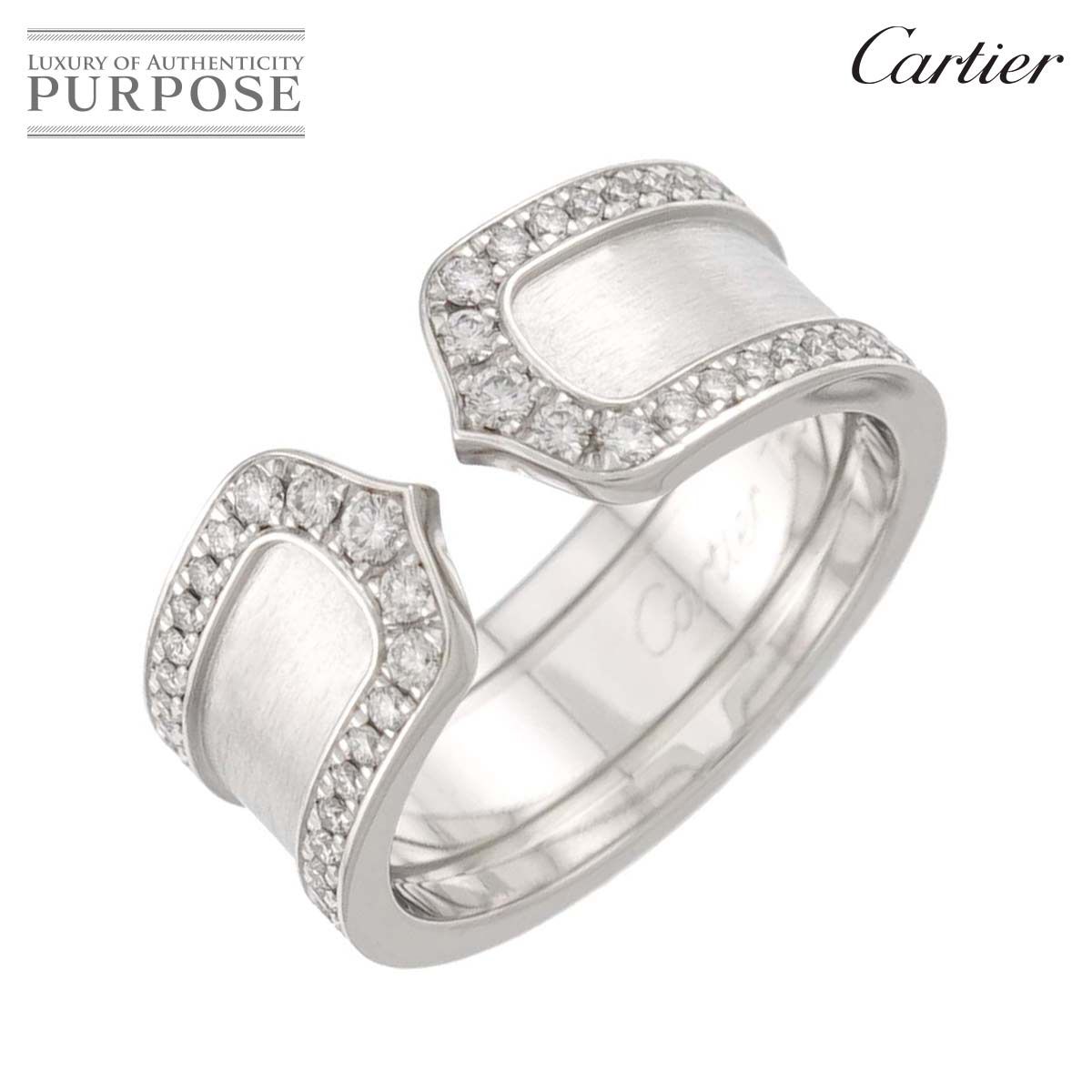 カルティエ Cartier C2 #55 リング ダイヤ K18 WG ホワイトゴールド