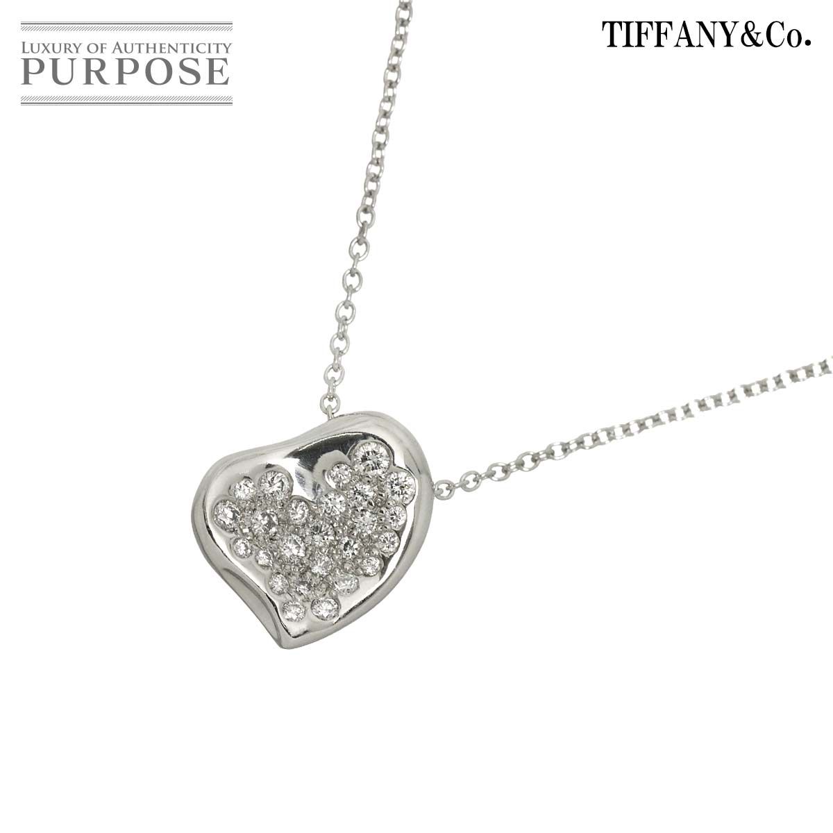 ティファニー TIFFANY&Co. フルハート パヴェ ダイヤ ネックレス 41cm Pt プラチナ Heart Necklace 90324193 90,200円