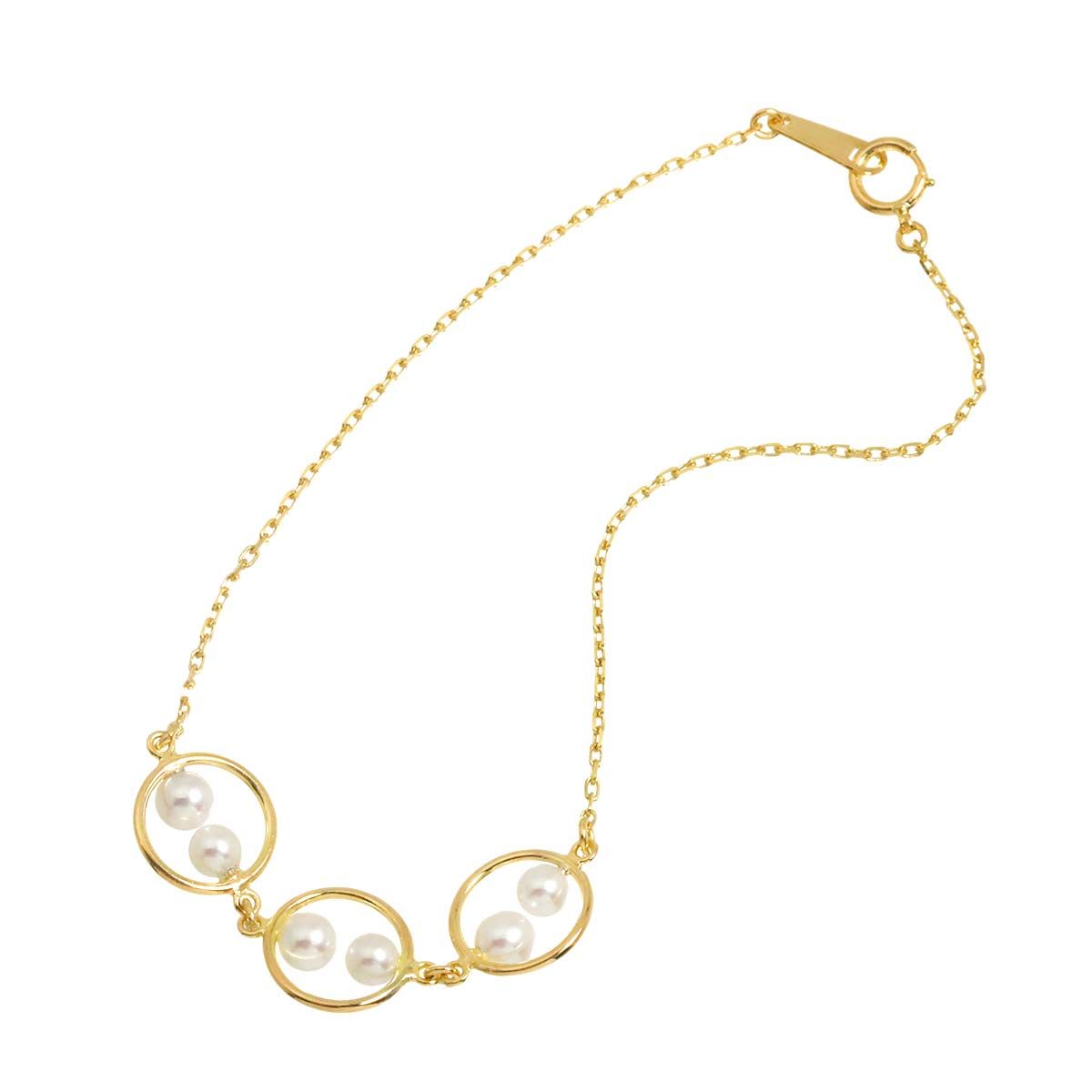 タサキ TASAKI アコヤ真珠 4.0-3.5mm ブレスレット 18cm K18 YG