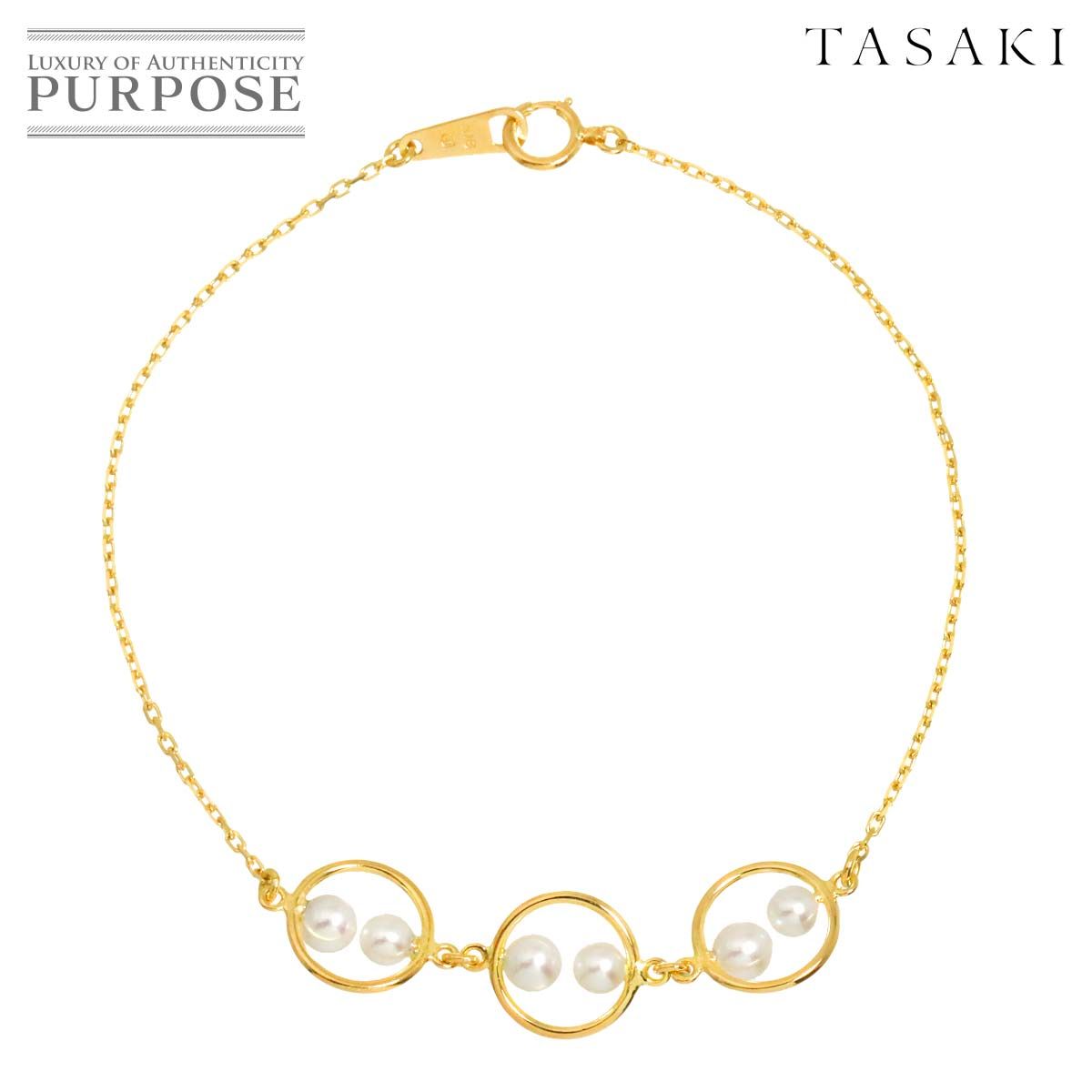 タサキ TASAKI アコヤ真珠 4.0-3.5mm ブレスレット 18cm K18 YG イエローゴールド 750 田崎真珠 Bracelet 90325734
