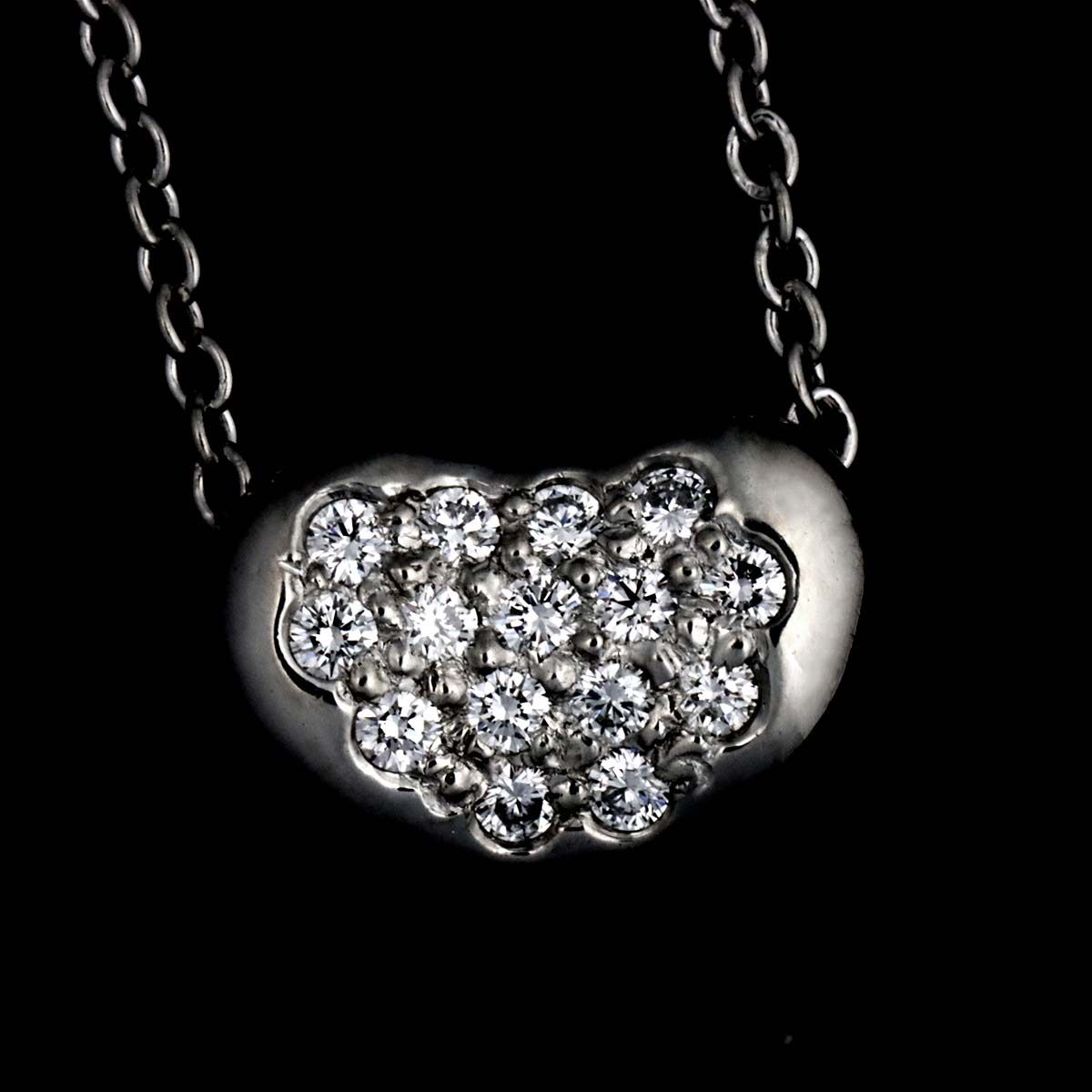 ティファニー TIFFANY&CO. ビーン ダイヤ ネックレス 40cm Pt プラチナ