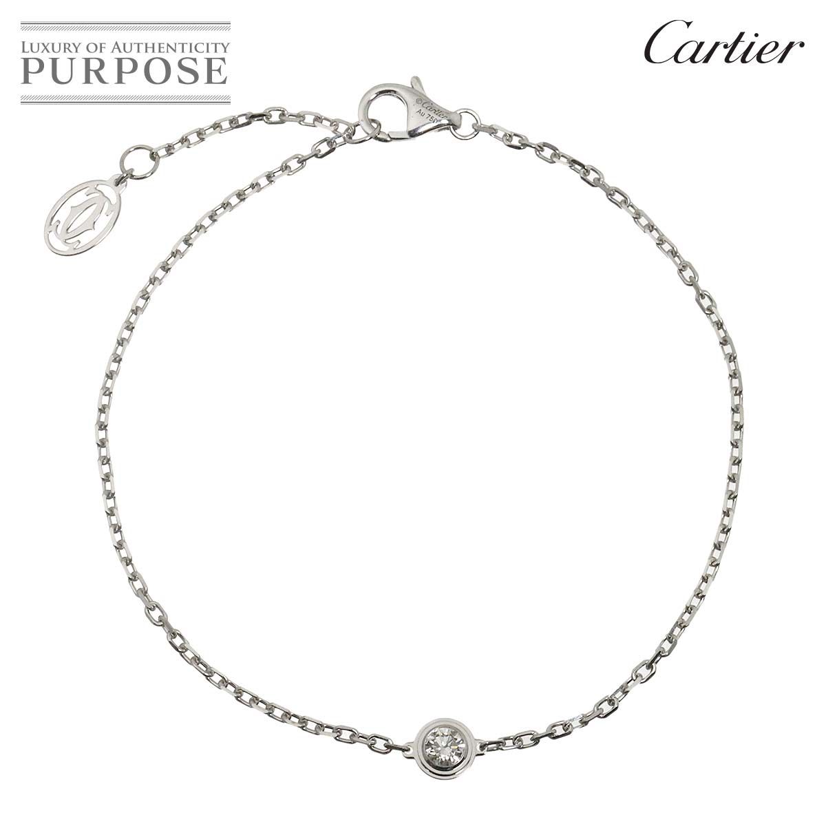 カルティエ Cartier ダムール ダイヤ ブレスレット LM 18cm K18 WG 750 ディアマン レジェ d Amour Bracelet【証明書付き】 90328168