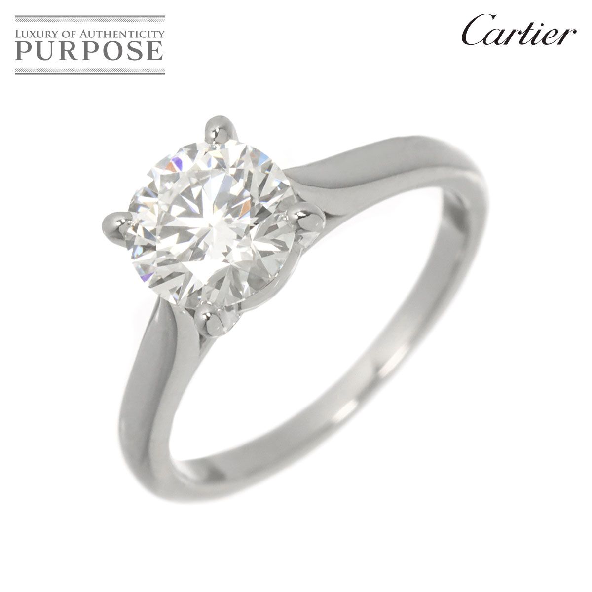 カルティエ Cartier ソリテール ダイヤ 1.01ct F/VS1/EX #46 リング Pt プラチナ Solitaire Ring【証明書･鑑定書付き】 90328171