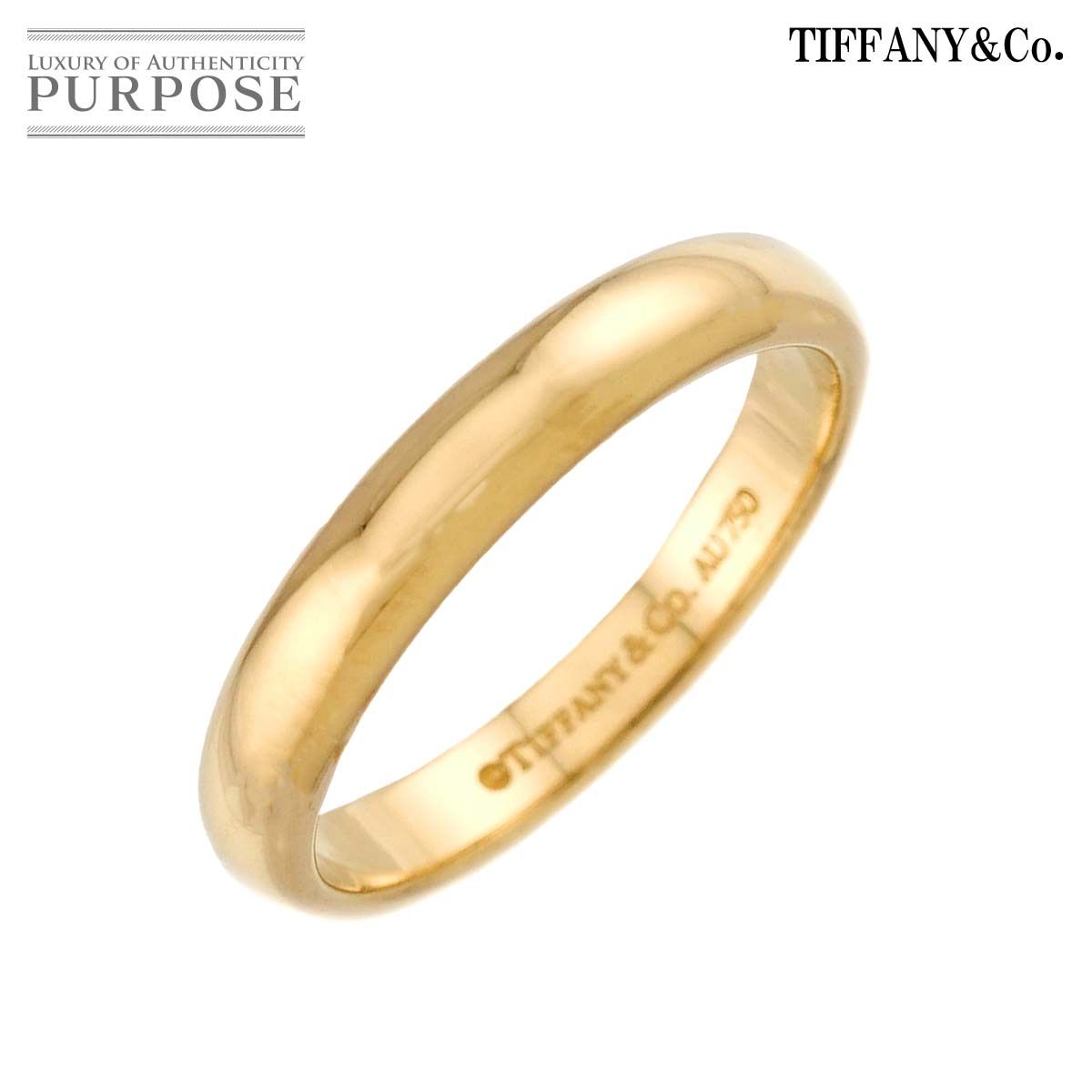 ティファニー TIFFANY&CO. フォーエバー バンド 8.5号 リング 幅3mm K18 YG イエローゴールド 750 指輪 Band Ring 90328173