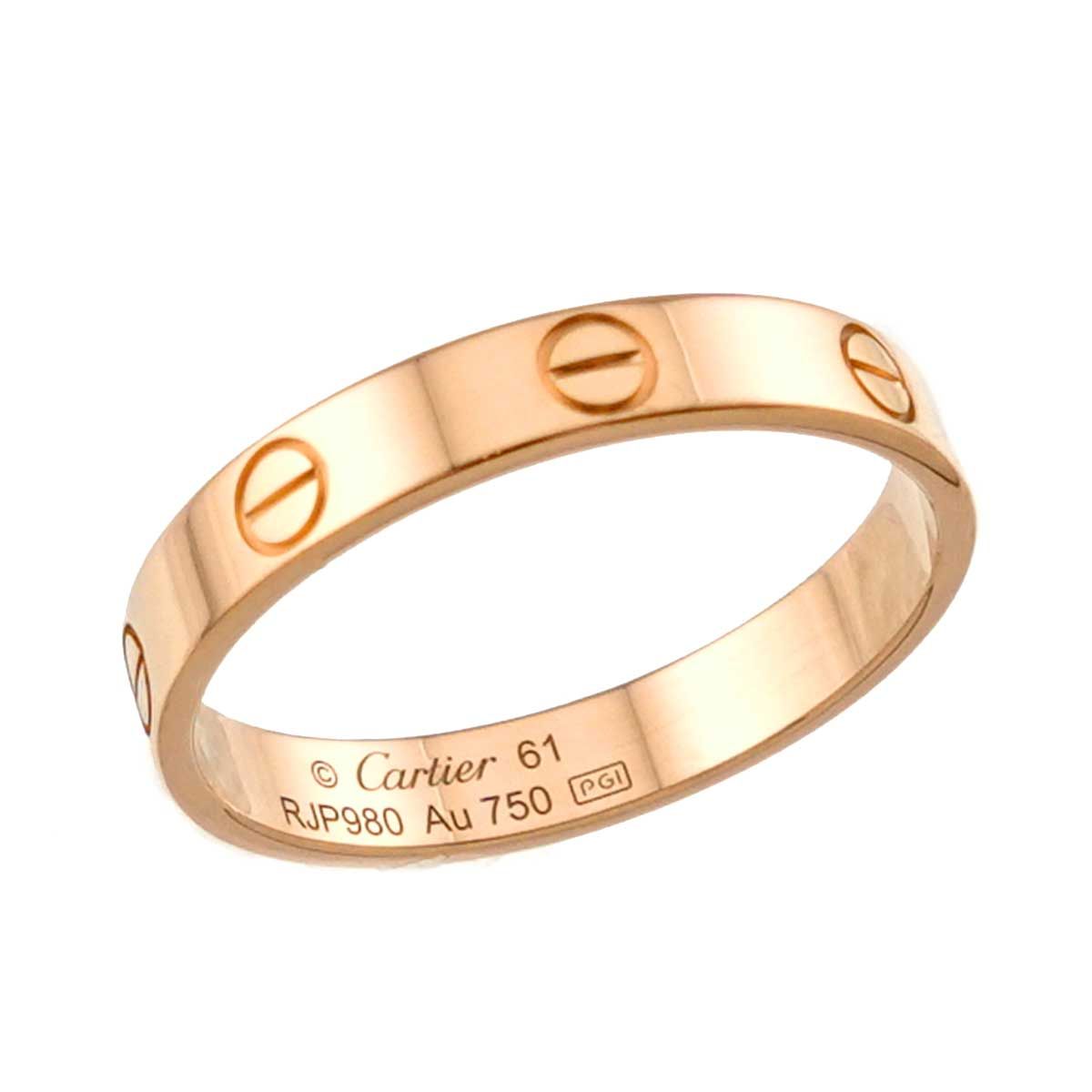 カルティエ Cartier ミニラブ #61 リング K18 PG ピンクゴールド 750