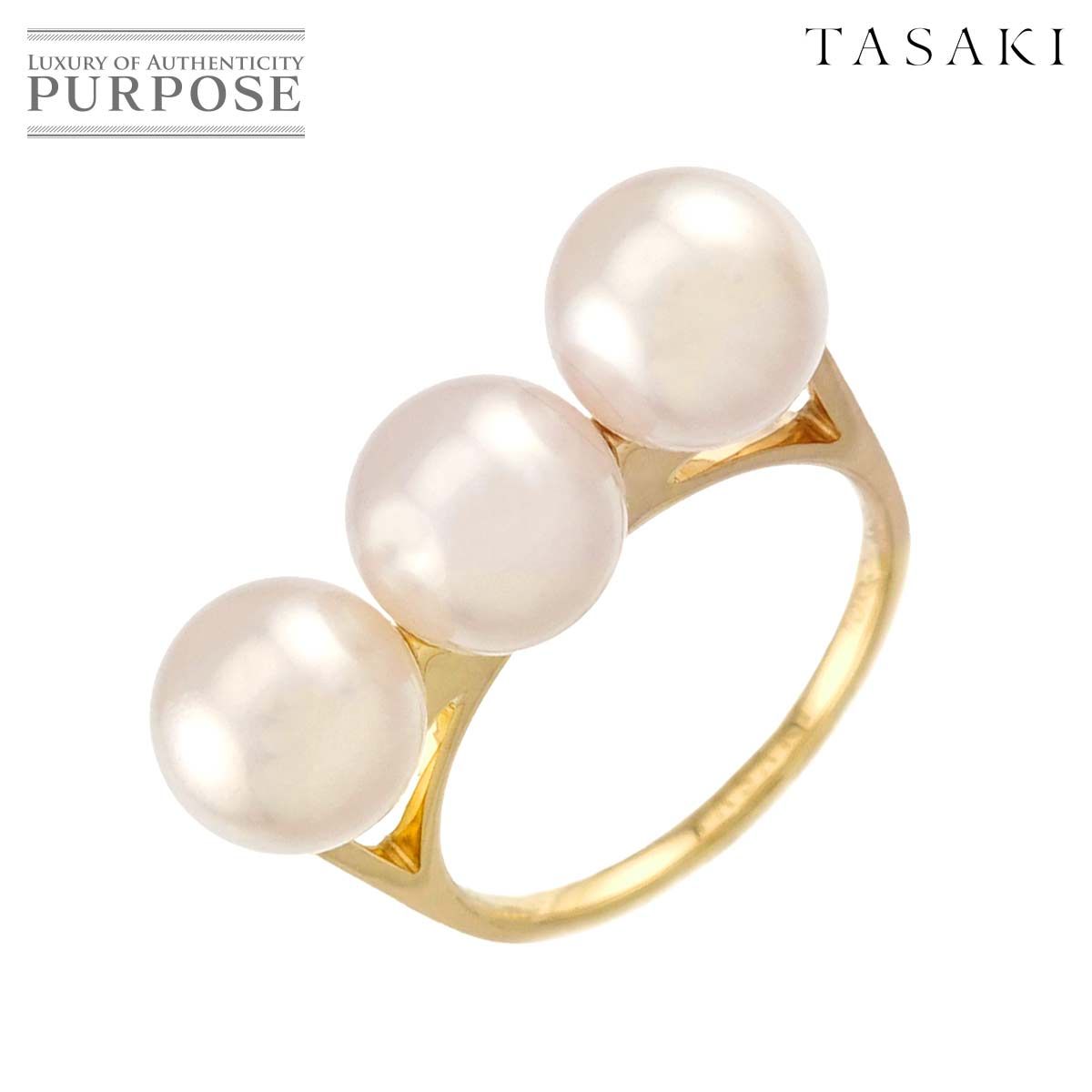 タサキ TASAKI バランス エラ 14.5号 リング アコヤ真珠 8.1-8.0mm K18 YG 750 パール 指輪 田崎真珠 Balance era 90328786