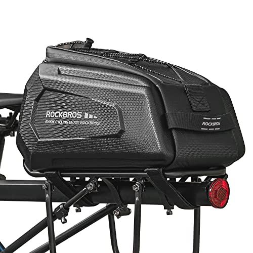 ROCKBROS 自転車 リアバッグ キャリアバッグ 大容量 9L ハードシェル系 防圧 耐摩耗性 自転車バッグ 防水カバー付き ショルダーベルト付属 取り付け簡単 夜間反射 バイクラックバッグ ロードバイク MTB クロスバイク 通勤 通学 4493efcb