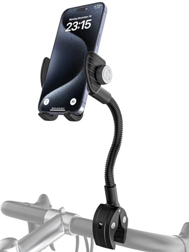 エアロバイク スマホホルダー フィットネスバイク 携帯 スタンド ポール アーム けいたい置きー ベビーカー すまほほるだー 自転車 スマートフォンマウント 360度回転 落下防止 耐久性 脱着簡単 iphone Pro Max 17 16 507bcfa7
