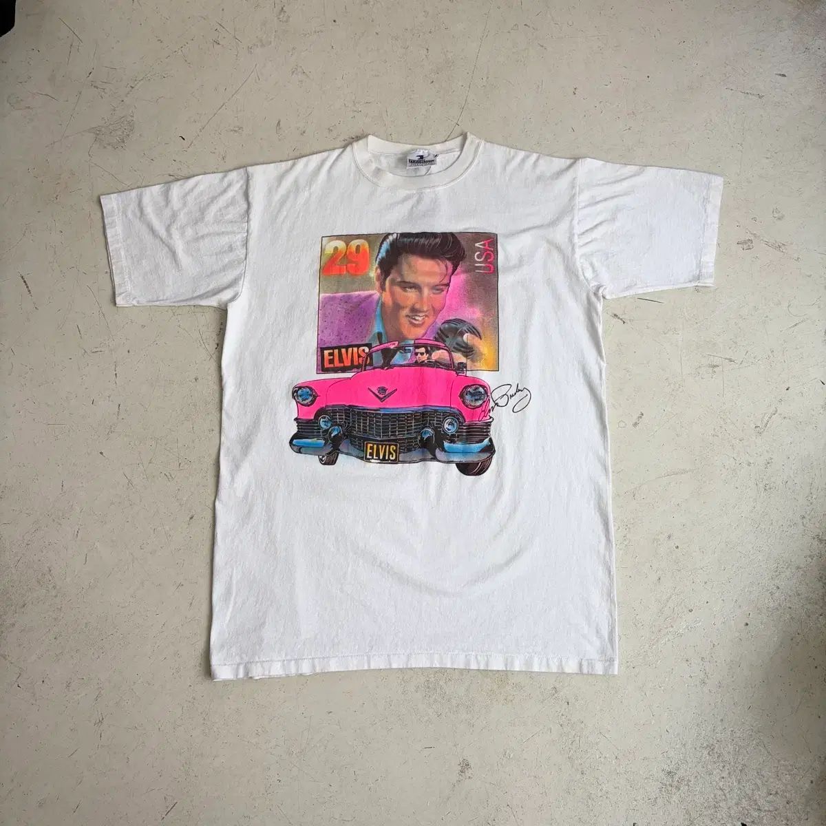 90s USA エルヴィス プレスリー ヴィンテージ シングルステッチ 半袖Tシャツ XL