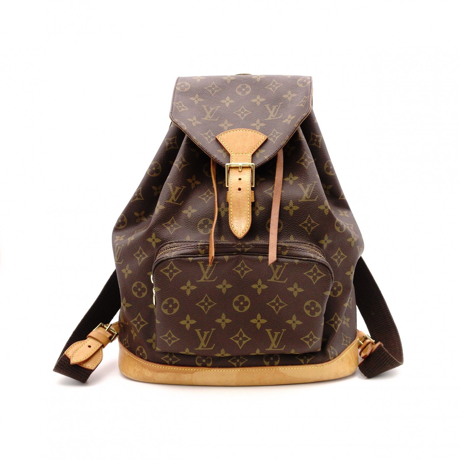 LOUIS VUITTON ルイ・ヴィトン モンスリGM モノグラム キャンバス リュック・バックパック PVC/レザー ブラウン系 レディース