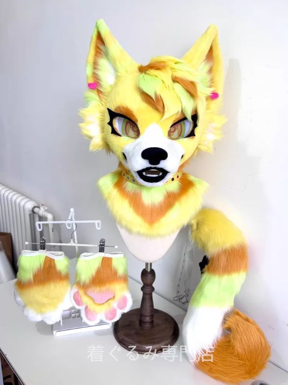 狼　犬　猫　着ぐるみ ヘッド全頭　ヘッド ケモノ ファースーツ ぬいぐるみ コスプレ コスチューム Kurumi 一点物 C976