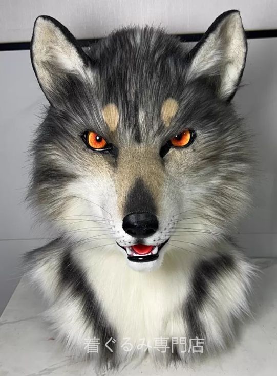 狼　犬　猫　着ぐるみ ヘッド全頭　ヘッド ケモノ ファースーツ ぬいぐるみ コスプレ コスチューム Kurumi 一点物 C980