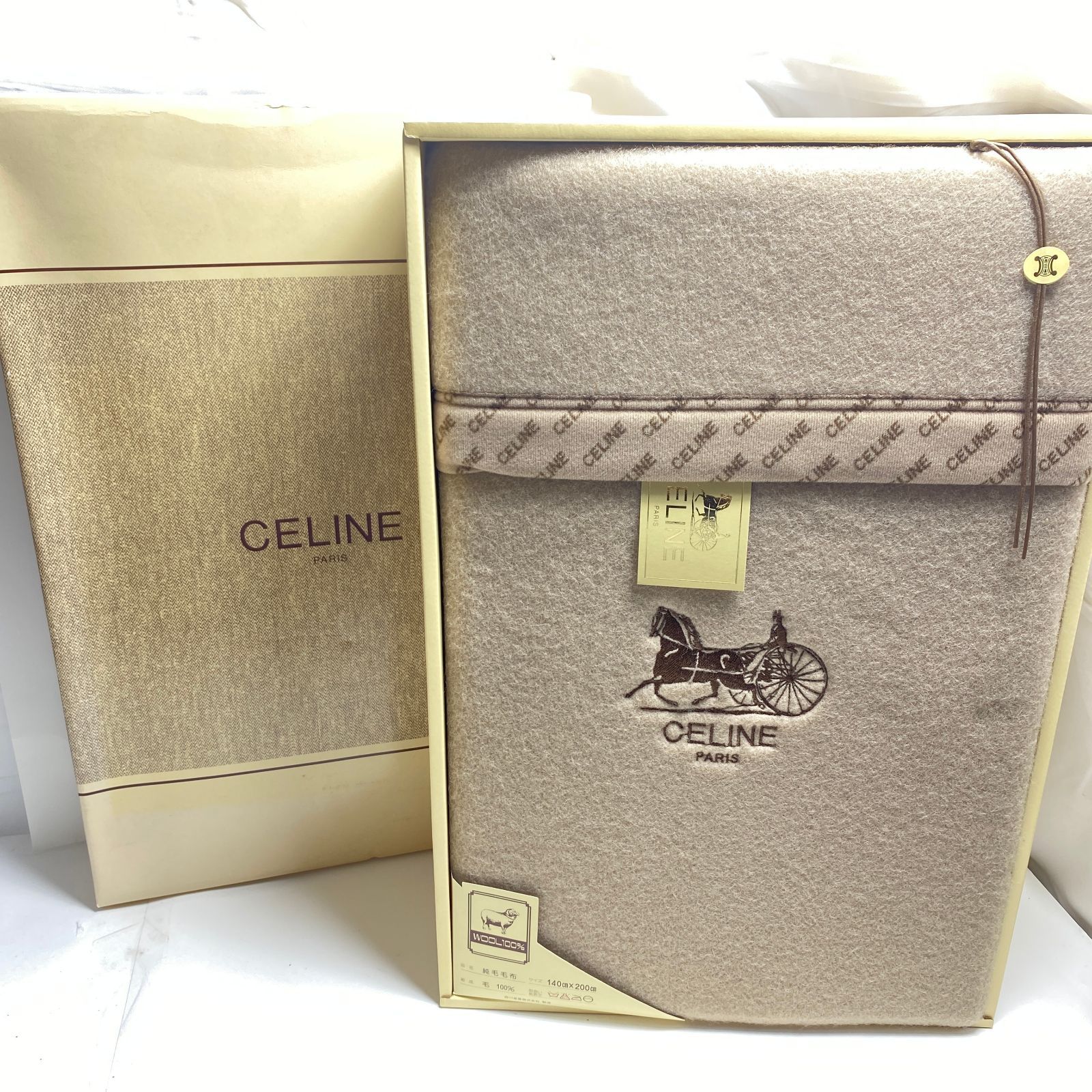 CELINE セリーヌ 純毛毛布 西川産業 ウール100パーセント ニュー