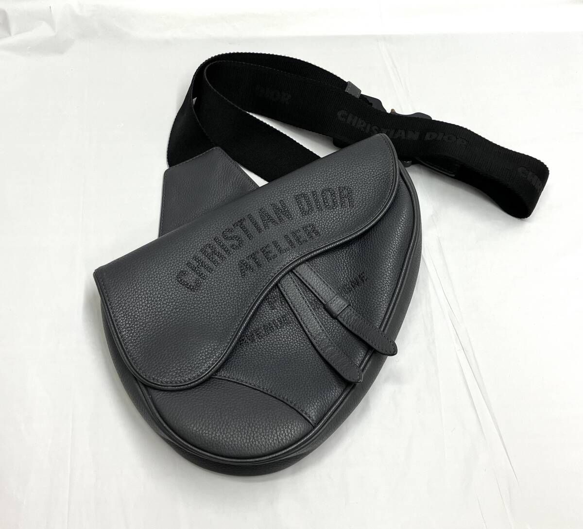 【エントルピー鑑定書付き】Christian Dior クリスチャン ディオール ATELIER サドルバッグ ワンショルダー ボディ バッグ 23-BO-0270