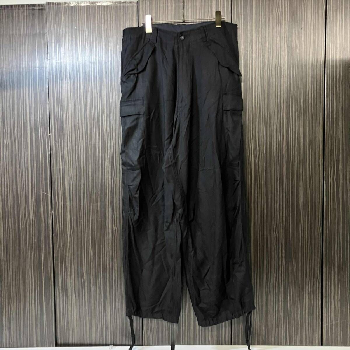03ss Y's for men ロングパンツ silk army pants サイズS ブラック MJ-P35-402 ワイズフォーメン