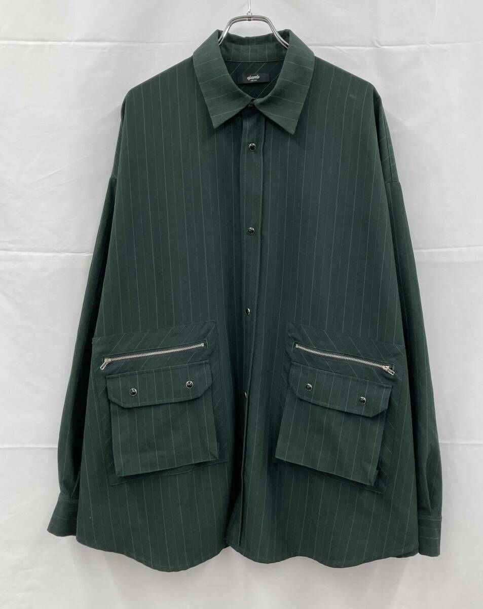 glamb グラム 長袖シャツ 4XL PEARL SHIRT フォーエックスエルパールシャツ GB0424/SH07 M グリーン 通年