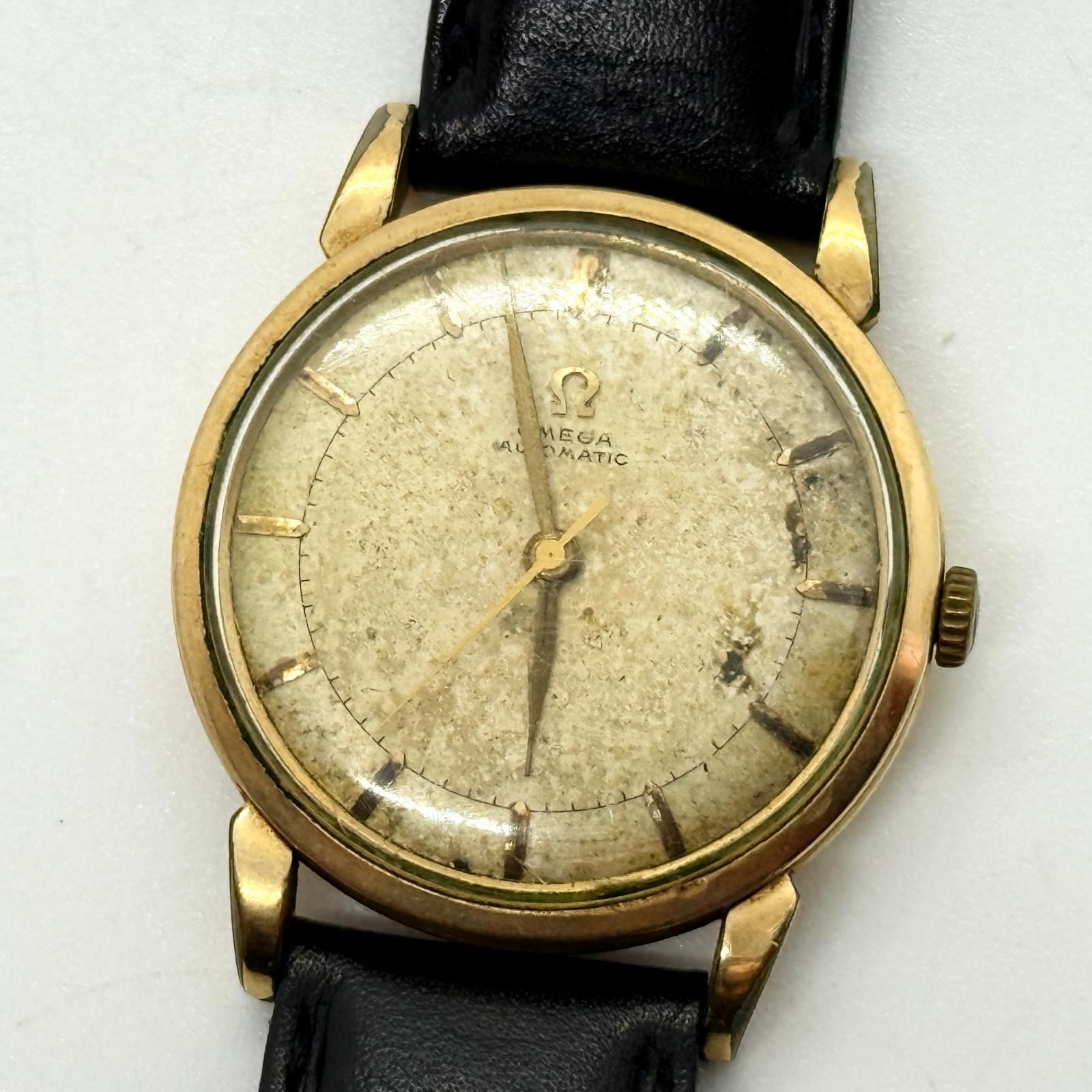 OMEGA オメガ ハーフローター シルバー AT ユニセックス ヴィンテージ 腕時計 稼働品