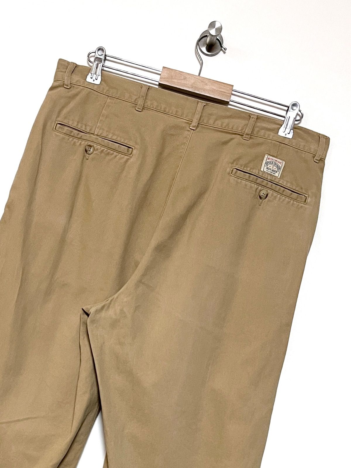 【Polo RALPH LAUREN】90s 2タック チノパンツ 実寸 W35 L29 程度 初期タグ ポロラルフローレン ポロチノ 古着