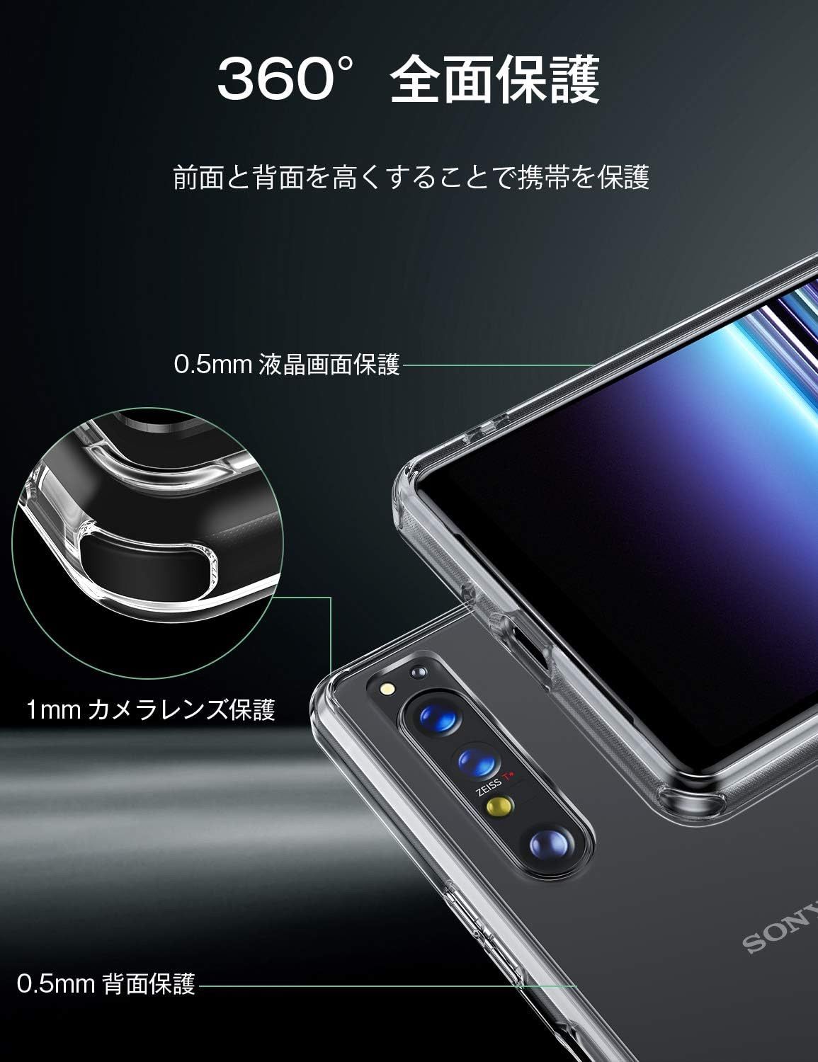 全透明! 耐衝撃性! 】McDuLL Xperia 1 II ケース クリア 頑丈PC背面+