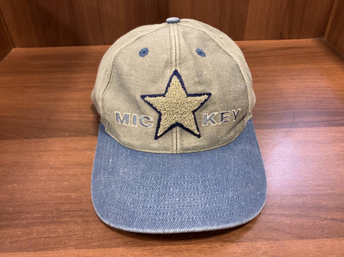 MICKEY ミッキー DISNEY GOOFY'S HAT CO 6パネル キャップ つば裏グリーン 90s〜 デニム パイル