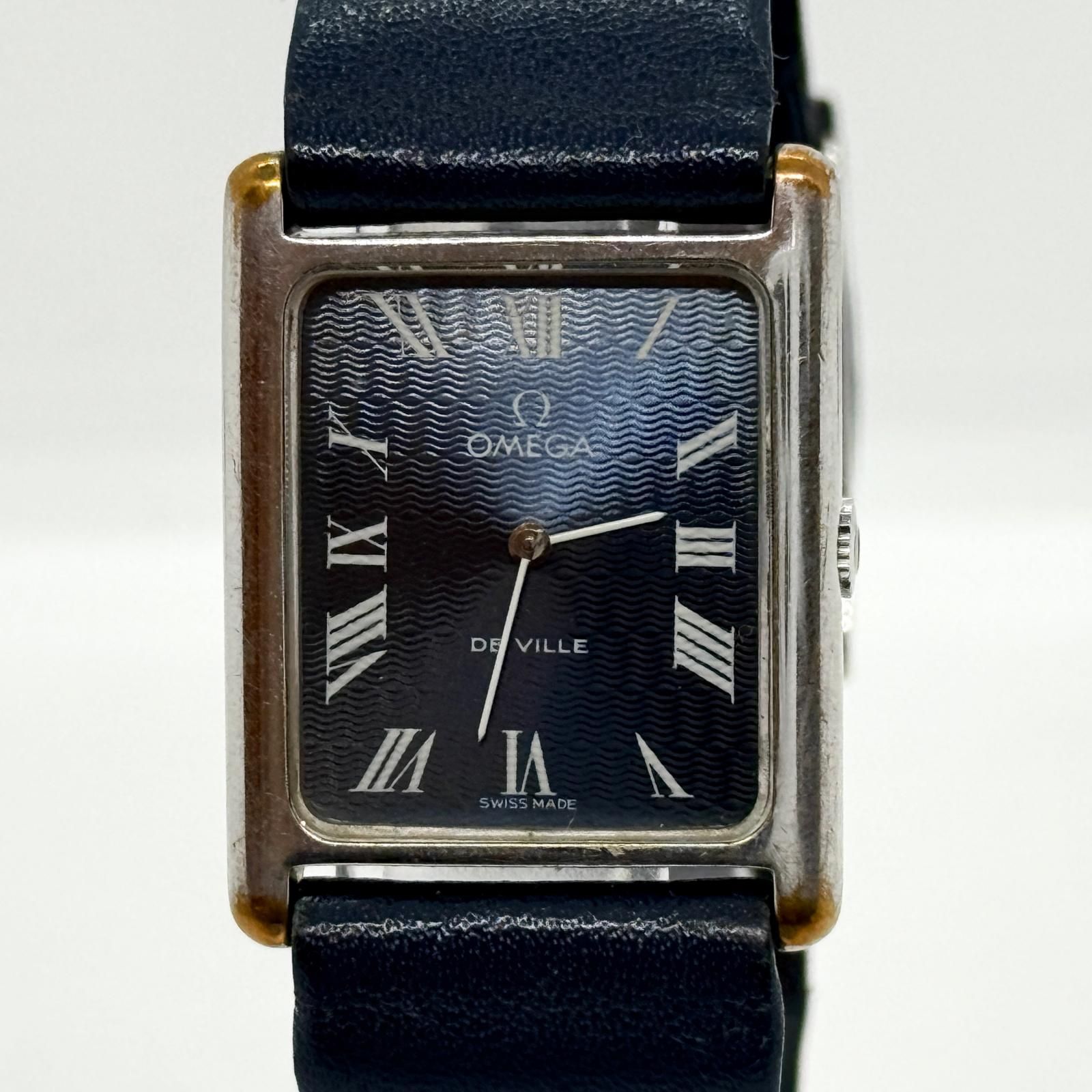 OMEGA オメガ DE VILLE デヴィル スクエア 511.0404 ネイビー 手巻き レディース 腕時計 稼働品