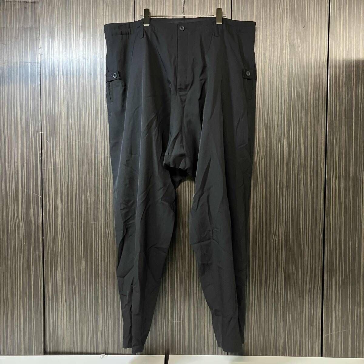 25AW YOHJI YAMAMOTO POUR HOMME WOOL GABARDINE THIN SAROUEL PANTS ロングパンツ サイズ4 HM-P01-100 ヨウジヤマモトプールオム