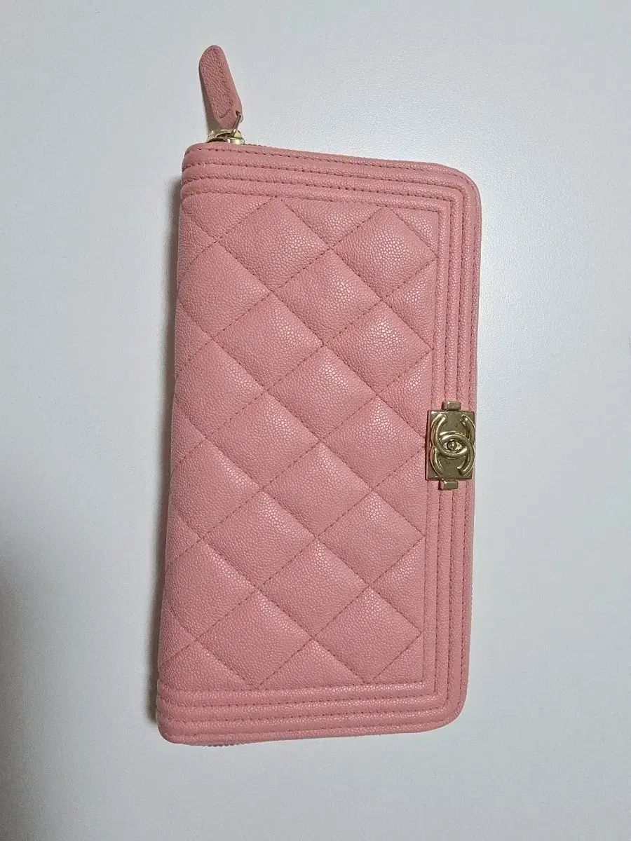 CHANEL シャネル ボーイ BOY ピンク チュール ゴールド 金 장지갑