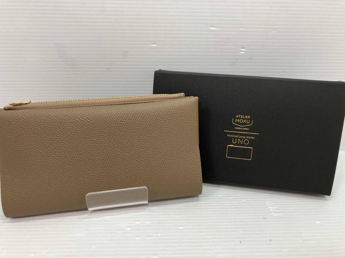【美品】ATELIER MOKU minimal long Wallet UNO ATELIER MOKU Minimal Long Wallet UNO オーカー（黄土色） 二つ折り