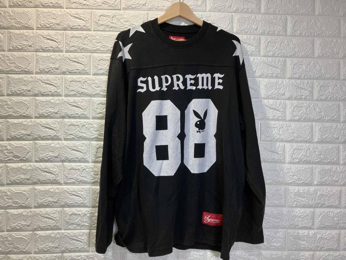 Supreme シュプリーム Playboy L/S Football Top Black プレイボーイ ロングスリーブ フッボール トップ 長袖Tシャツ Lサイズ ブラック