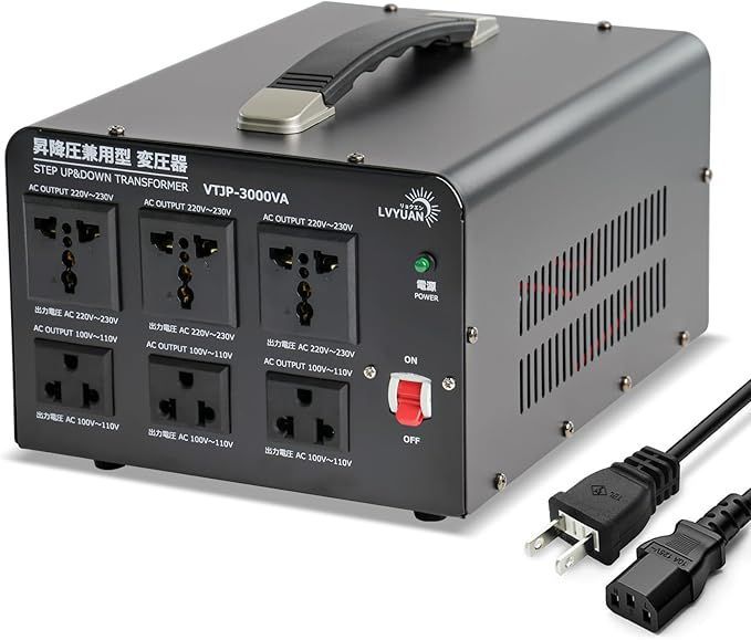 【新品】LVYUAN（リョクエン）3000W 海外国内両用型変圧器 100V/110V-220V/240V 自由変換 海外旅行用変圧器 アップトランス ダウントランス 降圧・昇圧兼用型 変圧器 ポータブルトランス 【海外機器対応 変圧器】 (3000W) 7,889円