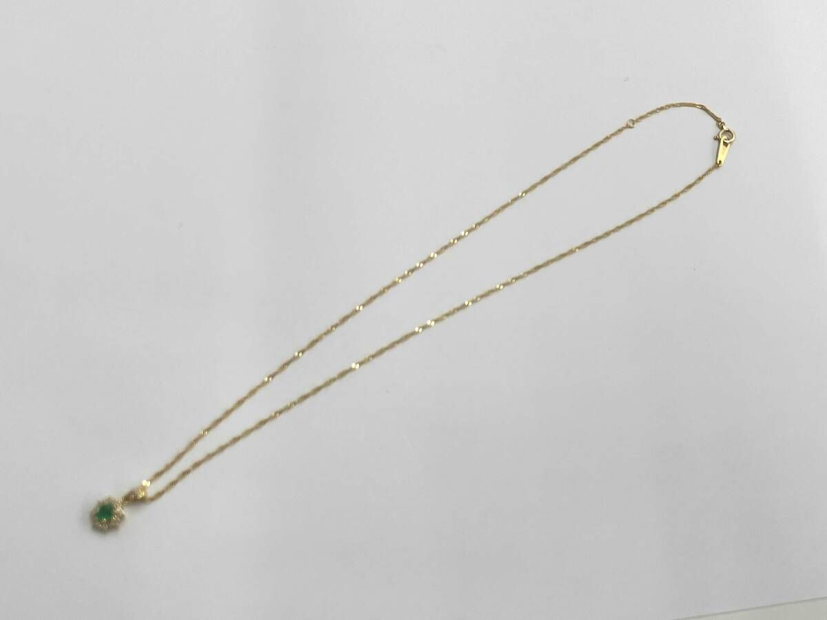 K18 39cm 2.3g ゴールドネックレス 18金 ダイヤモンド