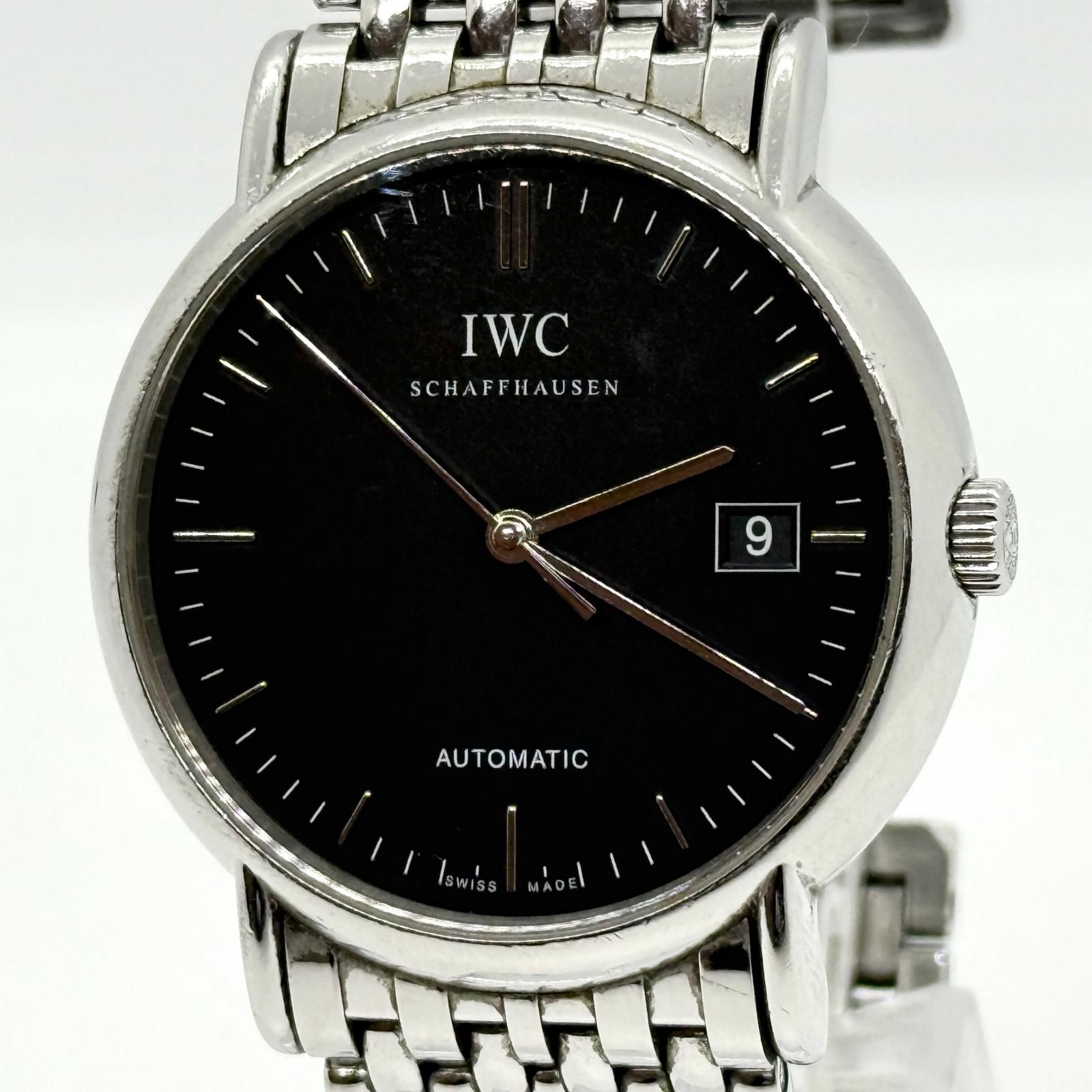 IWC SCHAFFHAUSEN アイダブリューシー シャフハウゼン ポートフィノ -7s/d IW353306 ブラック AT メンズ 腕時計 稼働品
