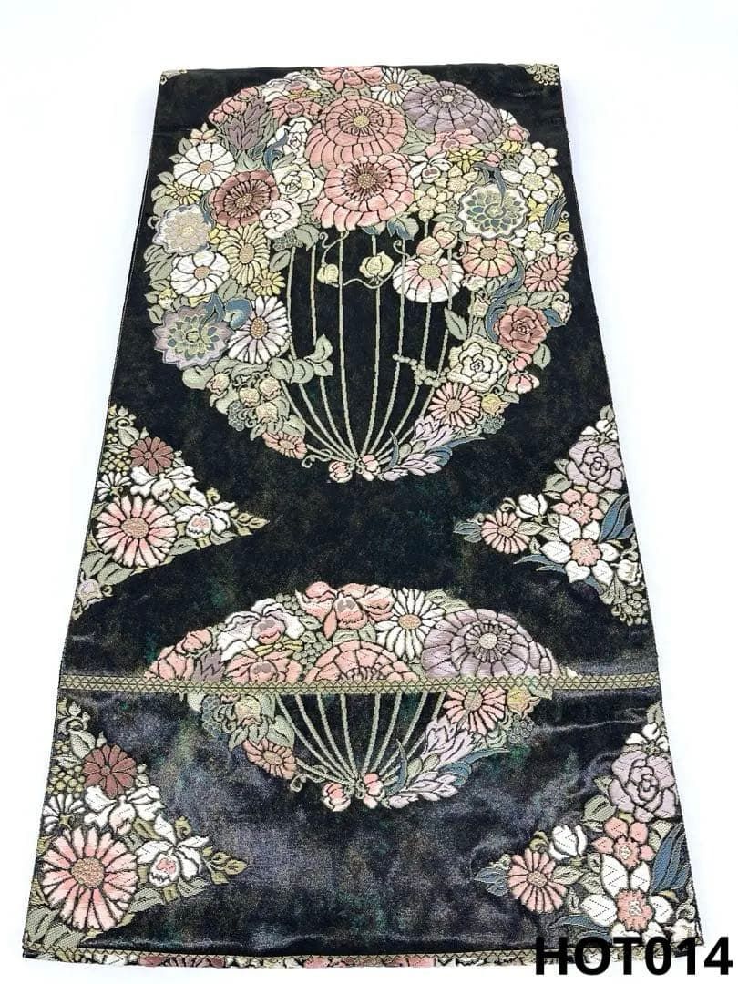 袋帯 ブーケ 花柄 Koji Ishizaka 正絹 六通 HOT014