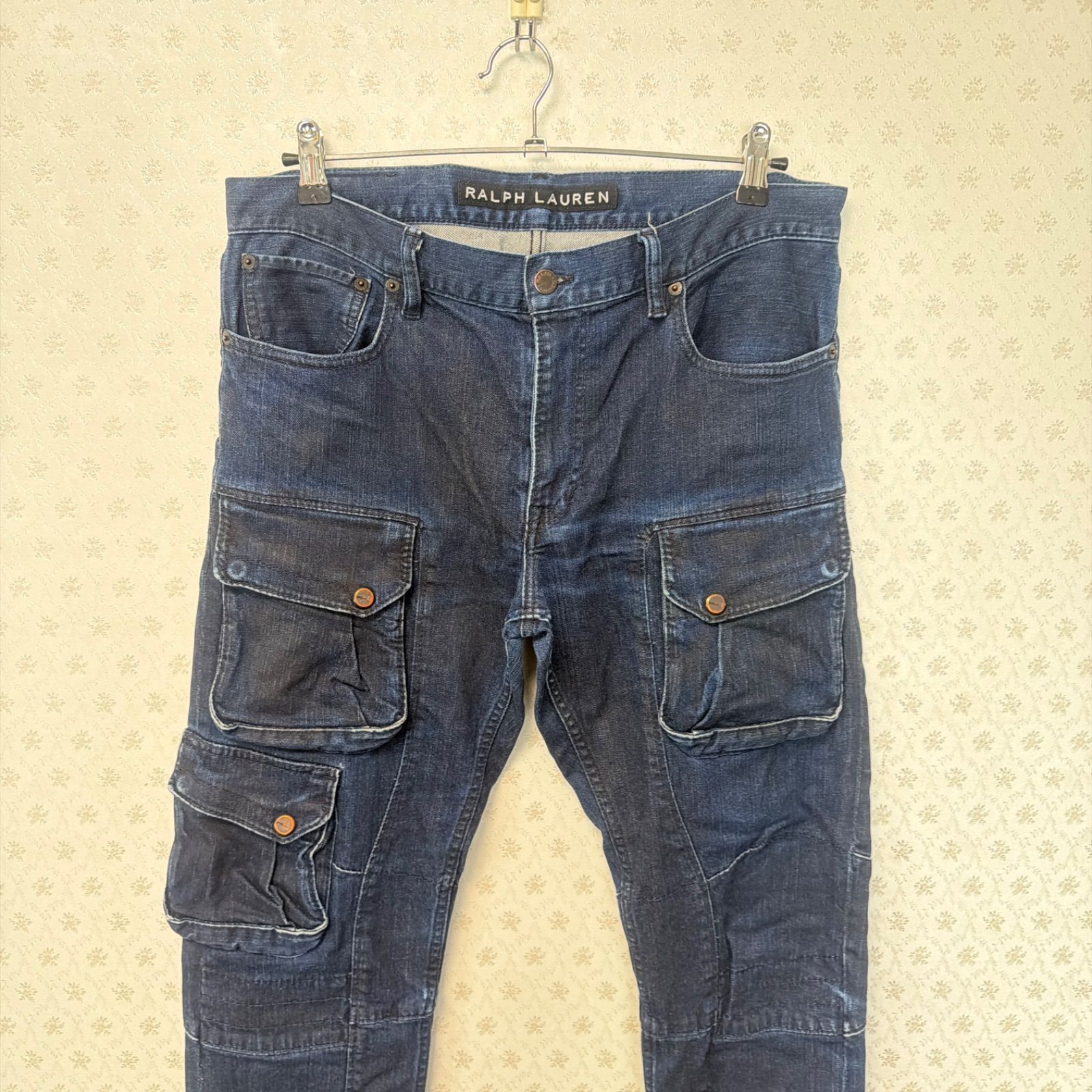 ❇️希少品❇️ラルフローレンブラックレーベル❇️メンズ❇️ストレッチデニムカーゴパンツ❇️インディゴ ネイビー ❇️W34