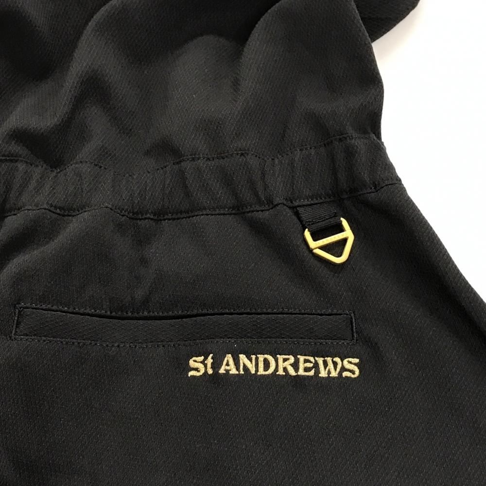 新品】セントアンドリュース 半袖ポロワンピース 黒 袖フリル