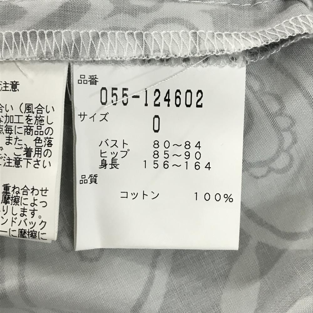 パーリーゲイツ ノースリーブワンピース グレー×白 花柄風 レディース