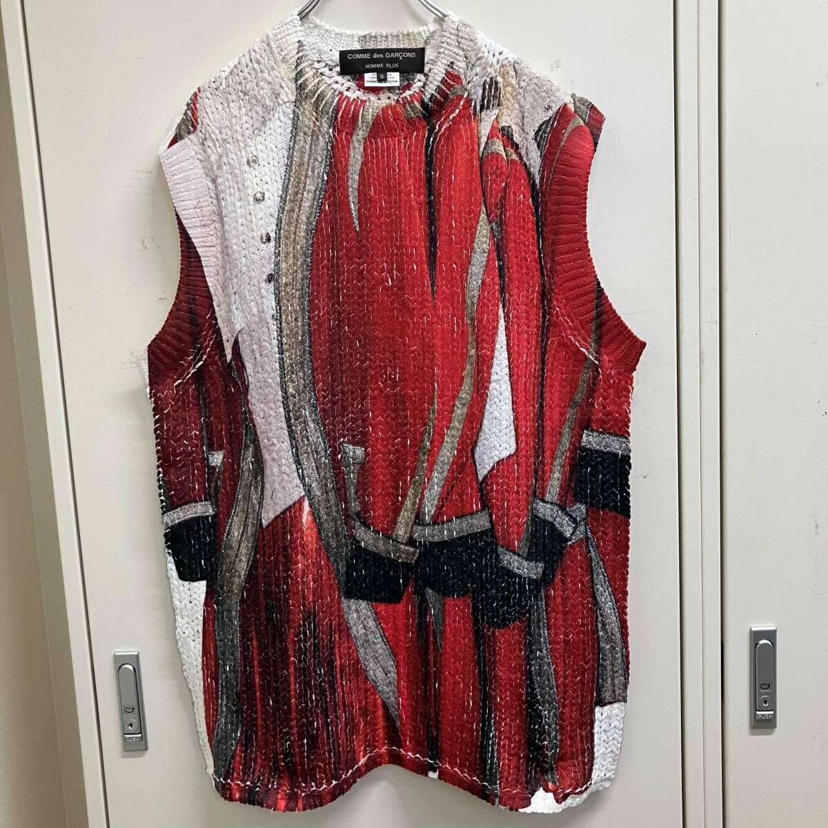 24SS COMME des GARCONS HOMME PLUS 転写プリント ニットベスト PM-N005 M マルチカラー コムデギャルソン・オム・プリュス
